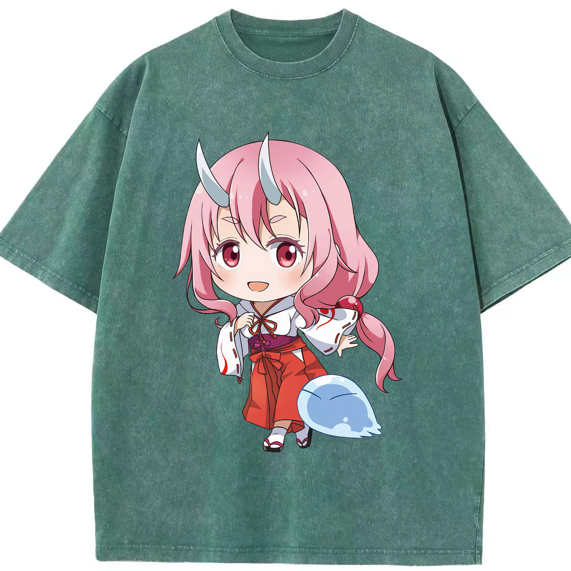 （画像用） 転スラ Regarding Reincarnated to Slime 綿100% ヴィンテージ風 半袖Tシャツ（フロントプリント）